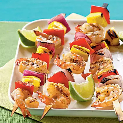 Mango Chili Glazed Lobster and Shrimp Kabobs