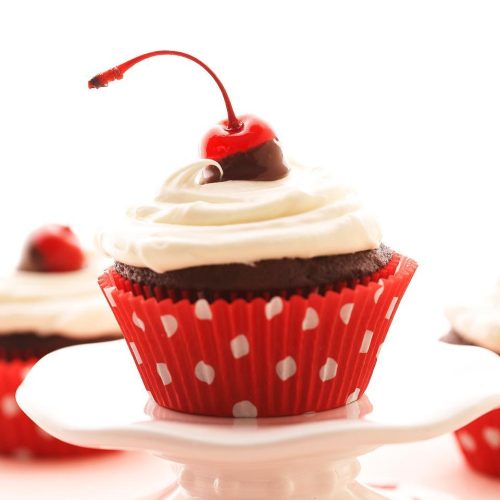 Low Calorie Chocolate Cherry Cupcake-Muffins
