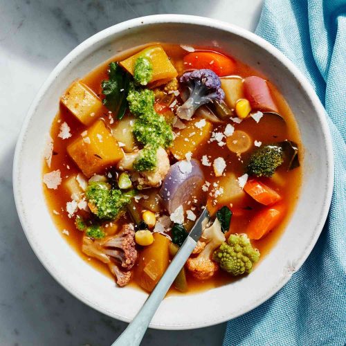 Super Hearty, Low Calorie Vegetable Soup for a Nourishing Meal