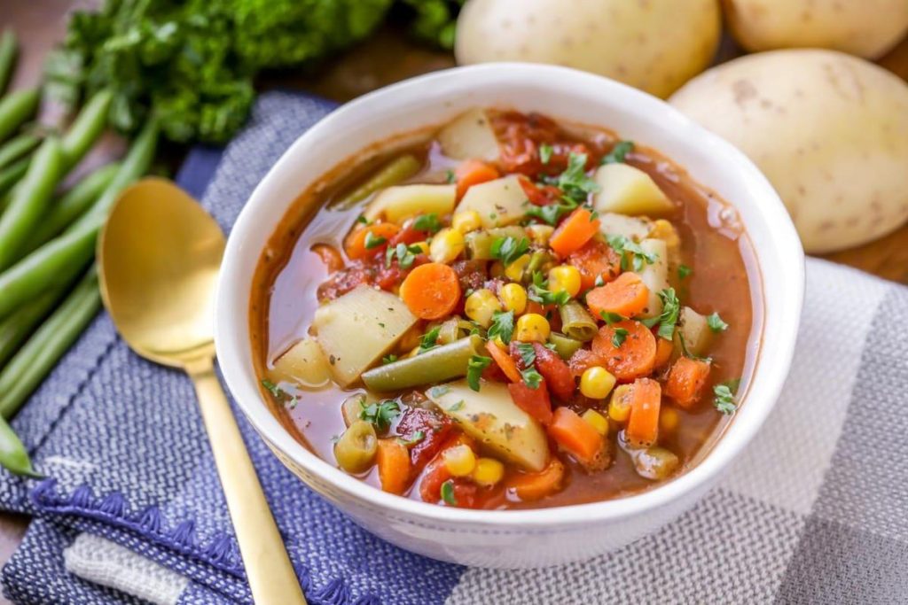 Super Hearty, Low Calorie Vegetable Soup for a Nourishing Meal