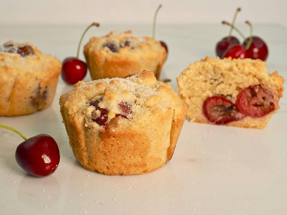 Low Fat Cherry Coconut Muffins