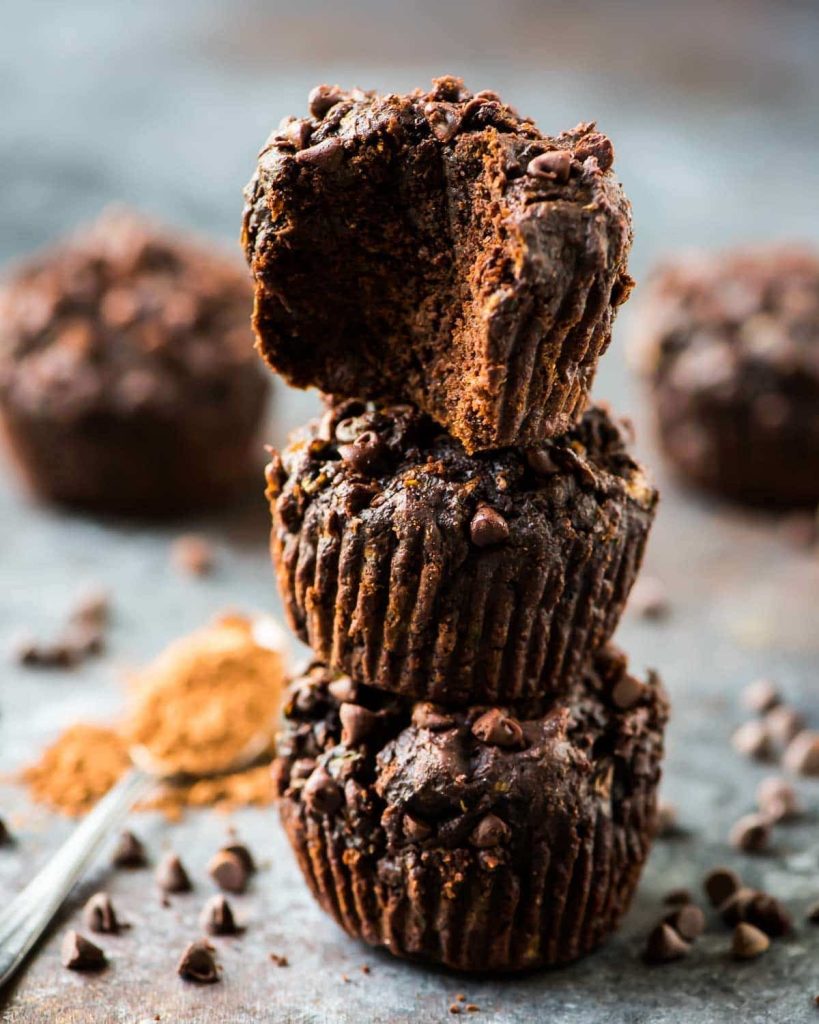 Low Fat Chocolate-Zucchini Muffins