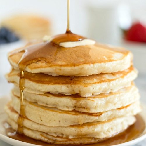 Wheat Germ Pancakes with Apricot Sauce