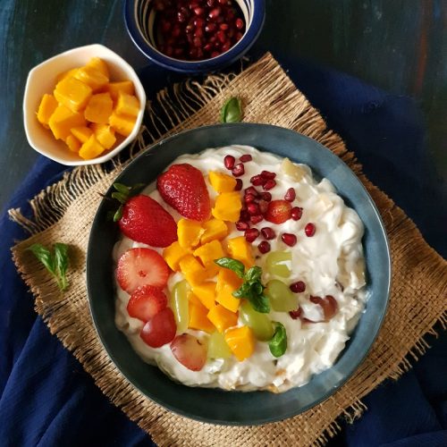 Fresh Fruit and Cream Breakfast Treat