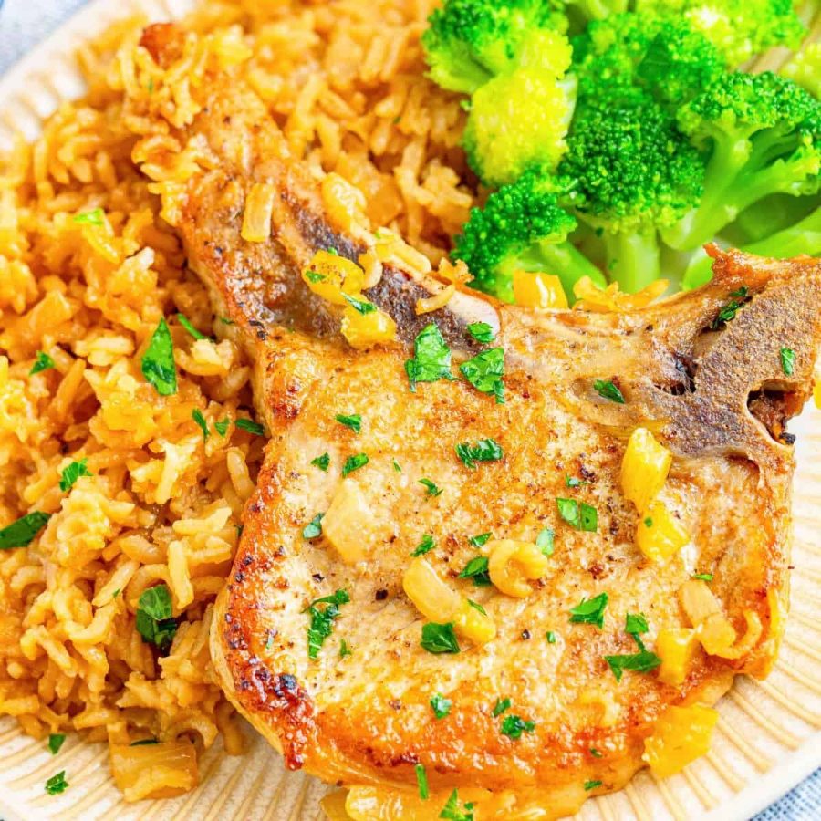 Garlic Pork Chops with Texmati Rice