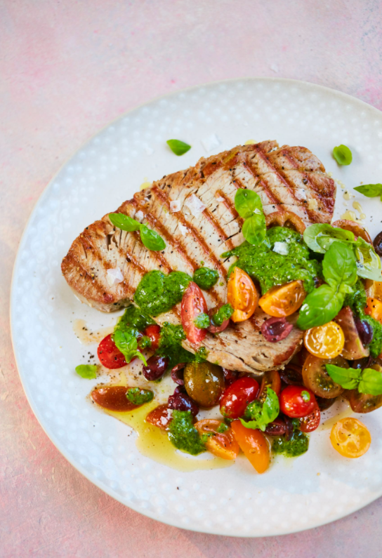 Light Grilled Tuna with Chunky Tomato Salsa