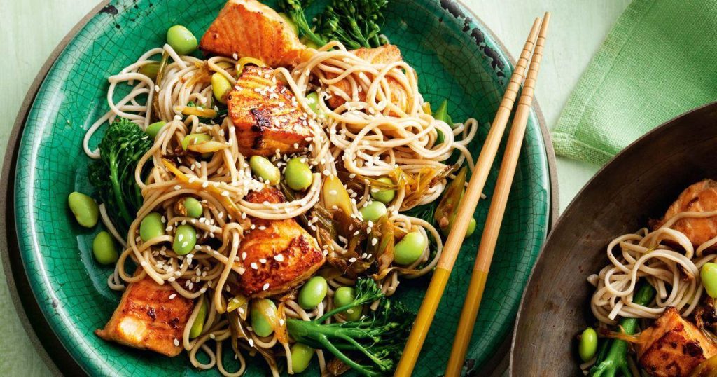 Light Soy-Glazed Salmon with Soba Noodles: A Taste of Perfection