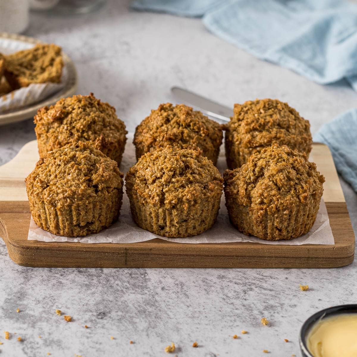 Low Calorie Maple Oat Bran Muffins with Currants