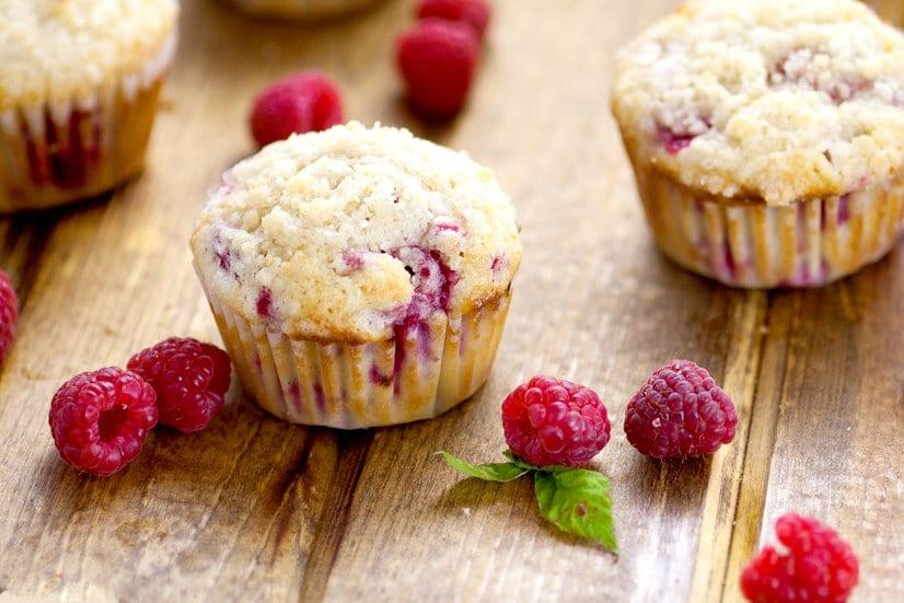 Low Fat Raspberry Streusel Muffins