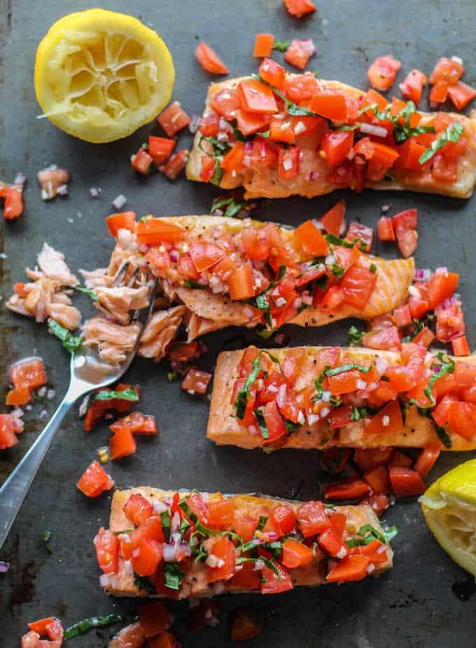 Seared Salmon with Fresh Tomato Relish
