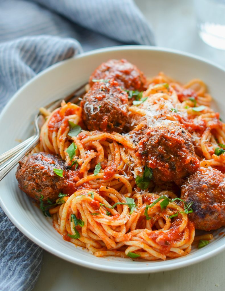 Spaghetti with Homemade Meatballs and Sauce