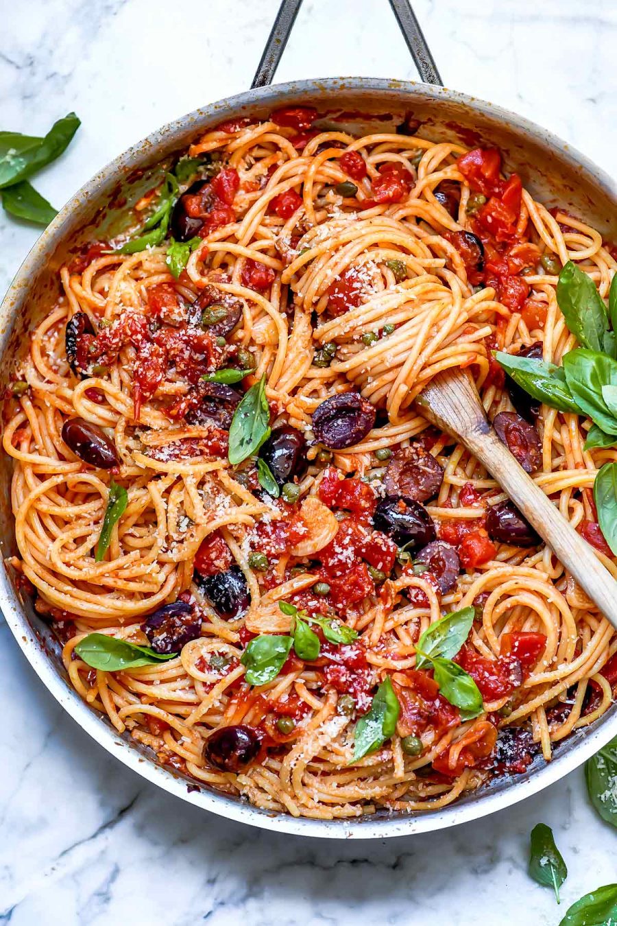 Spicy Penne Puttanesca with Chicken Sausage