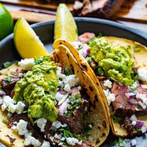 Steak Tacos with Avocado-Lime Salsa