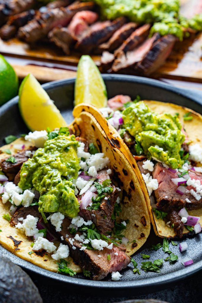 Steak Tacos with Avocado-Lime Salsa