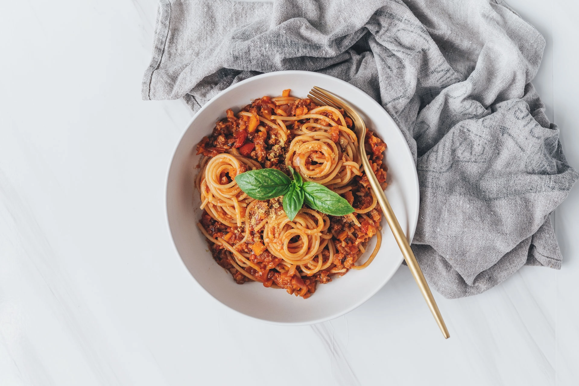 Whole Wheat Pasta with Light and Hearty Vegetable Bolognese