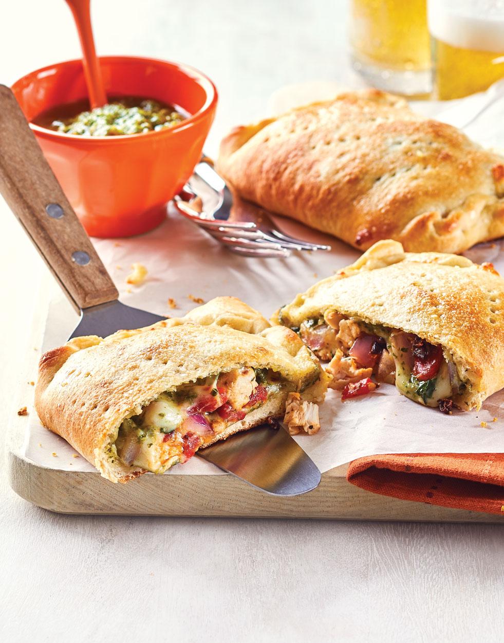 Chicken and Roasted Red Pepper Calzones