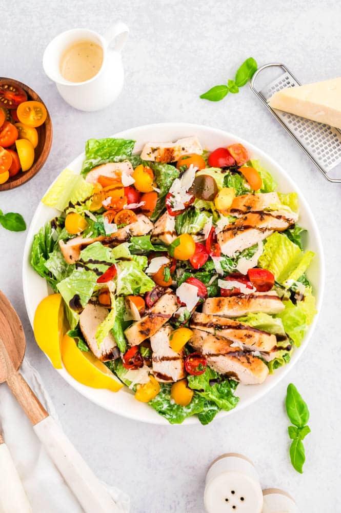 Low Calorie Bruschetta Chicken Salad